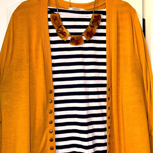 Navy and Cream Striped Dress - Picture 5 of 6